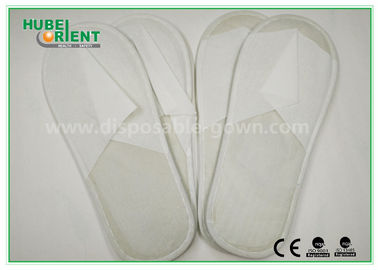 White Disposable Hotel Slipper / Closed toe One Time Use Nonwoven Slipper EVA Sole