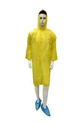 Blue/Purple/Yellow/Red Disposable EVA Raincoat With Hood For Adult/Children